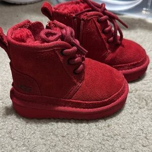 UGG Red Suede Ankle Boots